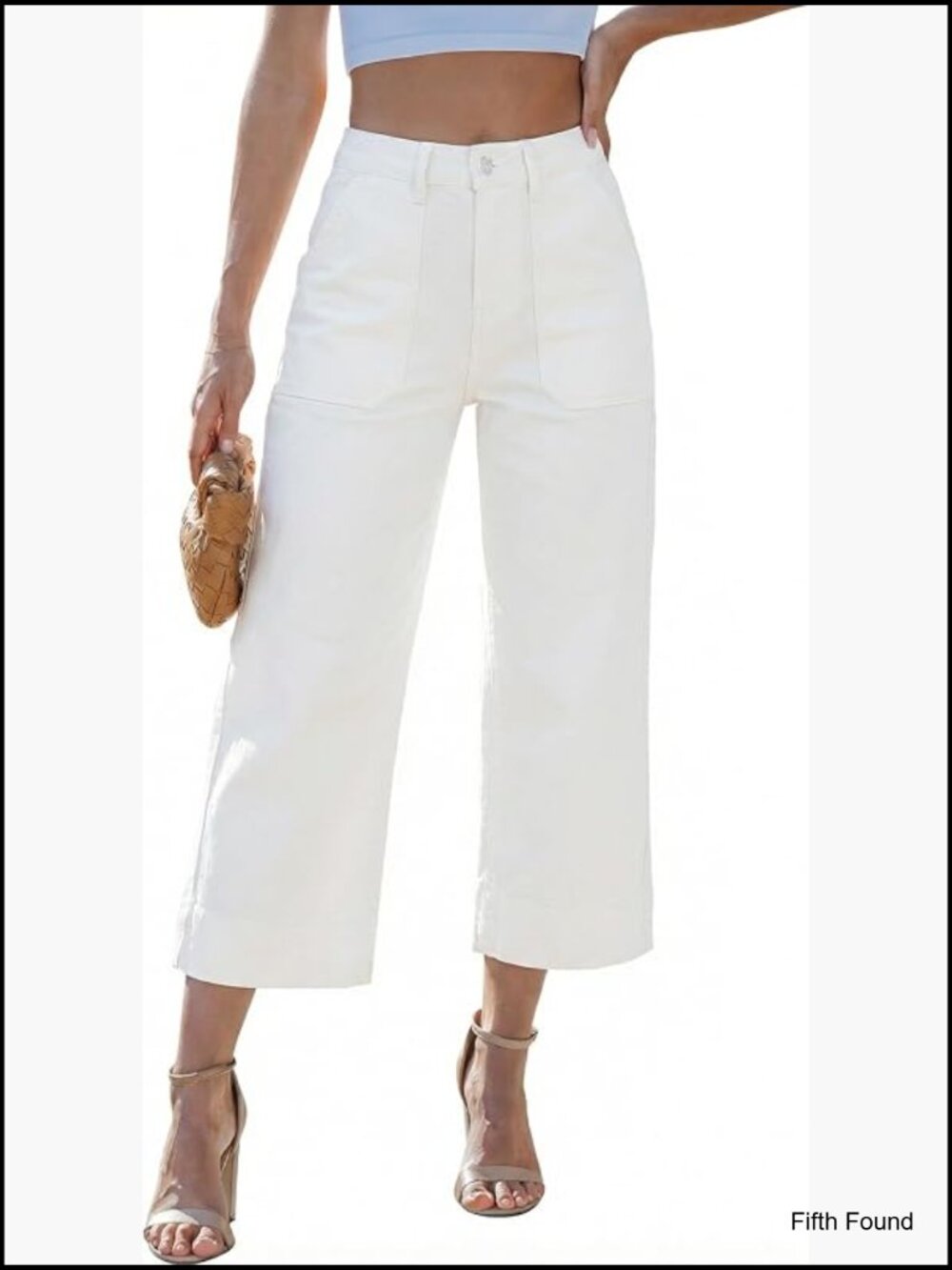 Wide Leg High Waisted Baggy Capri Jeans Summer Stretch Denim Pants